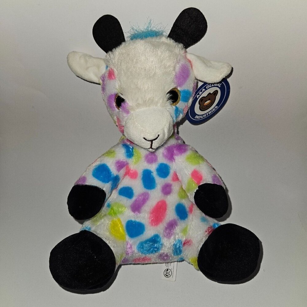 A&A Global 2022 Polka Dot Giraffe Plush 12" Stuffed Animal Toy Pink Blue Purple